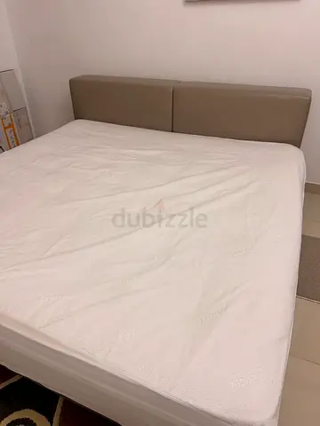 King size bed with headboard and mattress - good condition