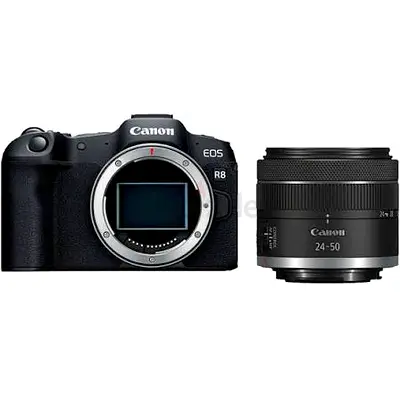 Canon EOS R8 Mirrorless Camera Body with RF 24-50mm Lens, RF 50mm - Excellent Condition