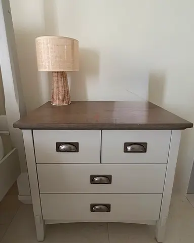 Wood Bed Size 180*200 / 2 Bedside Table light gray