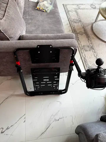 Adjustable Racing Stand with Pedal Stand for Driving Simulators with a Logitech Gear shifter