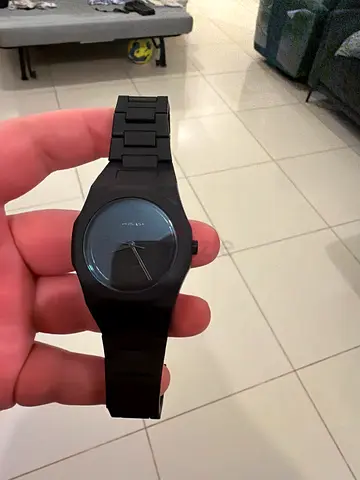 D1 Milano - Minimalist Black Mens Wristwatch - Slim Matte Design
