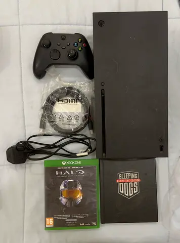 Xbox series X console with controller, cables and 2 games - good working condition