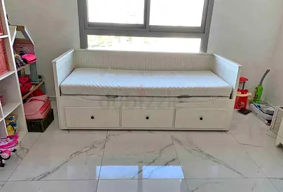 IKEA Hamnes daybed with 3 big storage drawers and 2 IKEA mattresses.