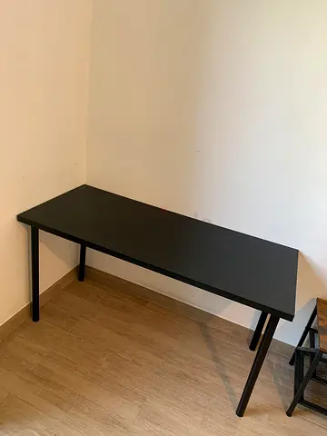 Simple Black Study/Computer Table - Sturdy and Minimal