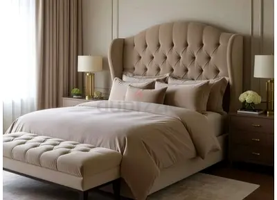 Beige colour king size Bed