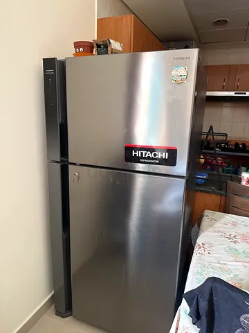 Hitachi Stainless Steel Double-Door Refrigerator - Good Condition 710 litres