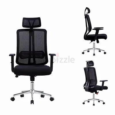 Ergonomic High-Back Mesh Office Chair with Headrest -MAF-6843 Black HEAVY DUTY BOX PACK