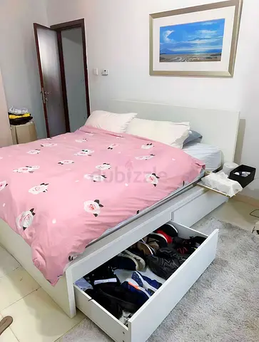 Ikea malm king storage bed with ikea mattress 180*200