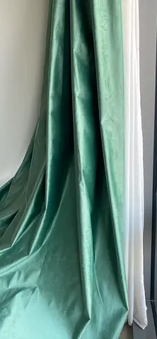 Green Velvet Curtains | Blackout | Excellent Conditions