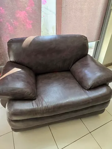 two armchairs one person and Simple Brown Upholstered Bench