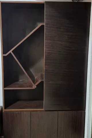 Cupboard- Stylish, dark Cupboard with extra storage area