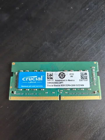 8GB Crucial DDR4-2666 SODIMM laptop ram