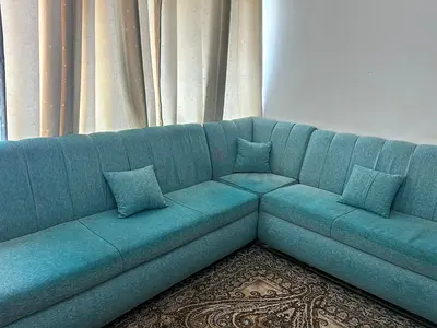 For Free come and collect — Light teal L-shaped sectional sofa - good condition