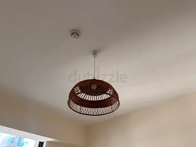 Woven rattan pendant ceiling lamp — natural boho style