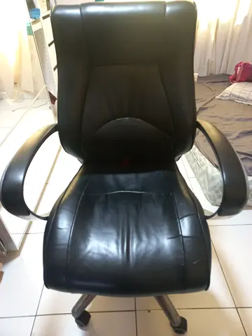 Computer table with leather office chair for sale