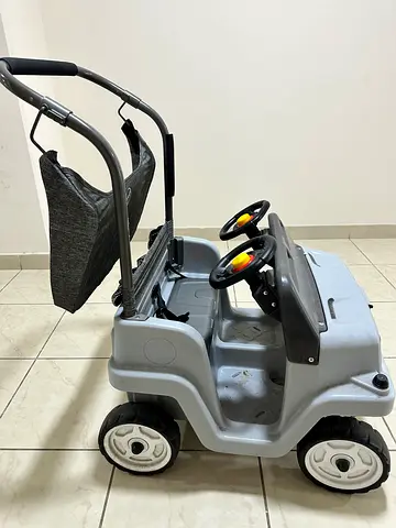 Kids side-by-side Ride-On Push Car with Parental Handle and Canopy - Good Condition