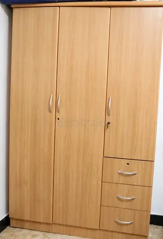 Urgent Sale - Used 3-door Wooden Wardrobe with Drawers