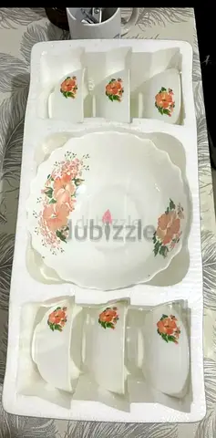 12-piece Floral Ceramic Serving Bowl and Dip Set (Like New)