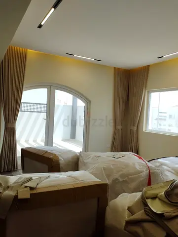 Set of New Beige Curtains with Sheer Panels – Ready to Install