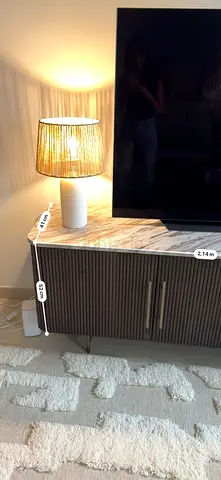 rack tv console aprox 2 meters long stone cover