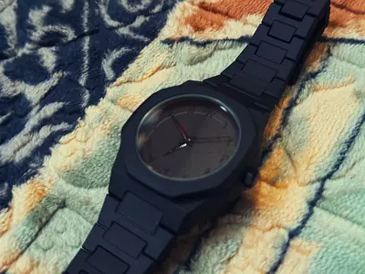 Arabic black matte watch