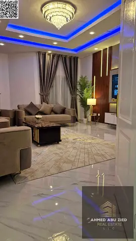 Two bedrooms, a large living room, a spacious kitchen, two bathrooms, central air conditioning, fully furnished, payment facilities available, close t