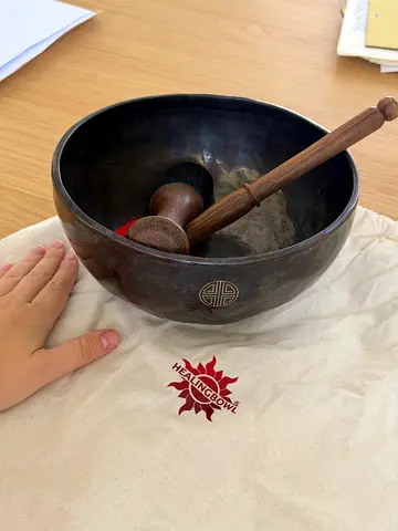 Handheld Tibetan Singing Bowl with Wooden Mallet — Good Condition