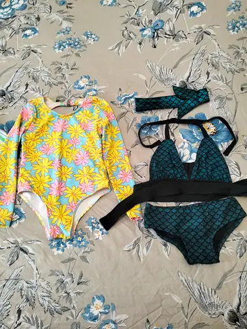 All for 50 AED only New or used once Branded kids swimming costume for 4-6 years old girl Al barsha