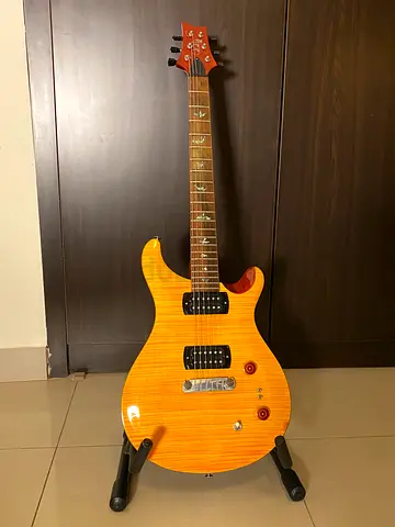 PRS Electric Guitar | SE Pauls Guitar (Amber) - Mother of Pearl Bird Inlay Neck, Good Condition