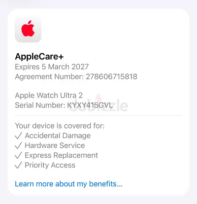 Apple Watch Ultra 2 with apple care + 49 mm good condition