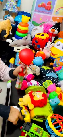 Mixed baby and toddler toy bundle — plush, rattles, activity toys (used)
