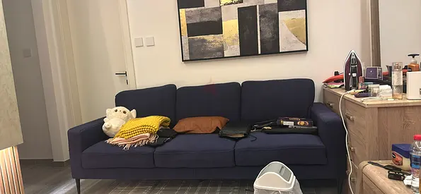 Blue 3-Seater Sofa — Good Condition, Comfortable