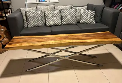 Premium Italian Sofas + Natural Tree Trunk Table