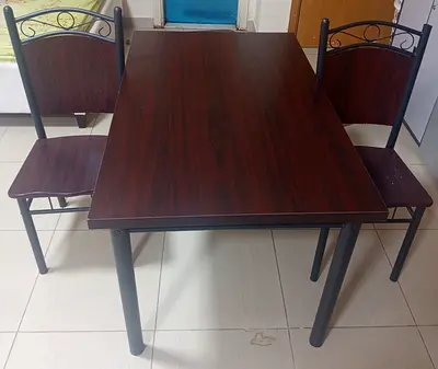 Wooden Dining Table with 2 Matching Chairs - Compact Set