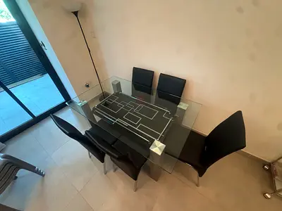 Glass Dining Table Set With 6 Chairs