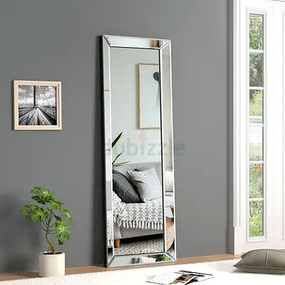 Full-Length Frameless Floor Mirror — Modern Leaning Mirror 100 x 190 cm