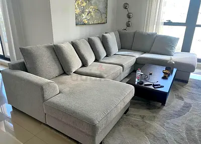 The One Kingston L shape sofa GraLight Grey L-Shaped Corner Sofa - Spacious 6-Seater, Good Condition