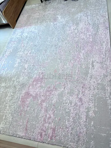 Light Grey  Pink Abstract Area Rug - Large, Good Condition, 200*300