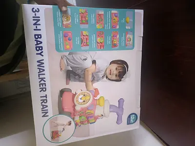3-in-1 Baby Walker Train - Convertible Push Walker and Ride-On Toy (Like New)