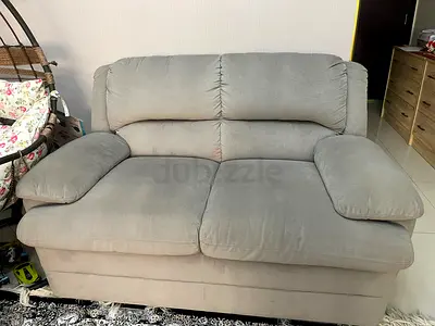 3+2-Seater Light Grey Fabric Sofa in Good Used Condition