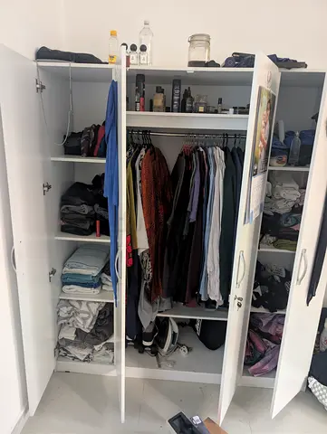 White 4-Door Wardrobe / Armoire - Good Condition