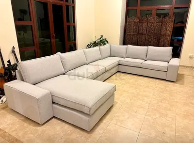 As perfect condition IKEA kivik light grey color Ushape sofa