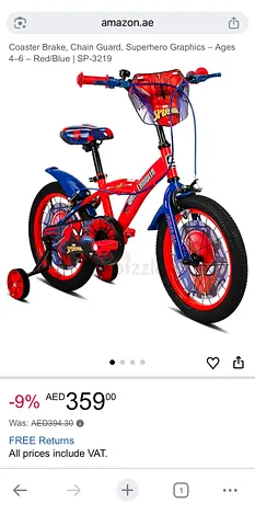 Kids 16-inch Spider-themed Bicycle with Training Wheels