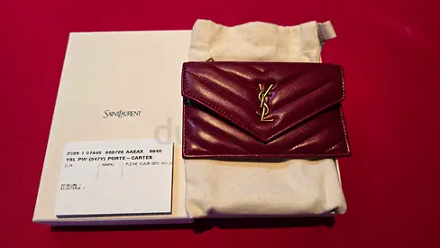 YSL (Saint Laurent) Cassandre Fragments Flap Case, Leather Card Holder