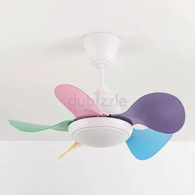 Ceiling fan Fleurette with for kids colorful child-friendly blades - 29 (74cm)