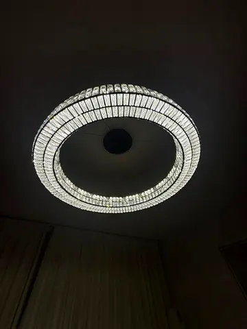 Luxury Crystal Double Ring Ceiling Light - LED Chandelier - 4 shades