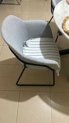 Modern Grey Upholstered Dining/Accent 2 Chair with Metal Frame