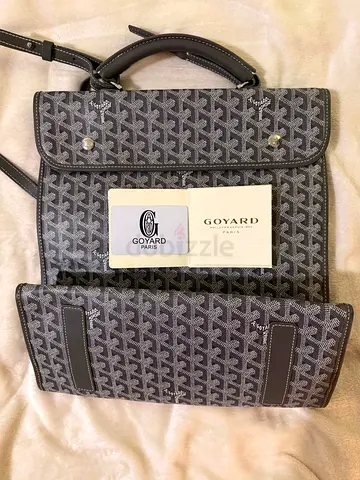 ​Authentic Goyard Saint Léger Backpack – [gray, gray/orange] – Excellent Condition