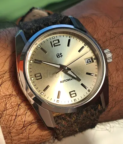 Grand Seiko MOD Automatic Mens Watch - Silver Dial, Date, Leather Strap