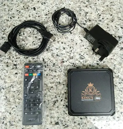 Kings Pro Android TV Box with Remote, HDMI  Power Adapter - Used